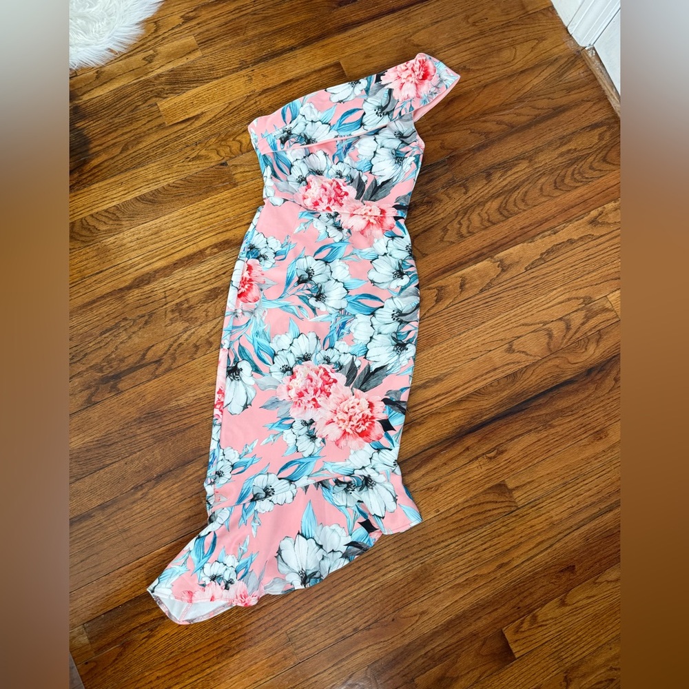 ASOS one shoulder floral dress